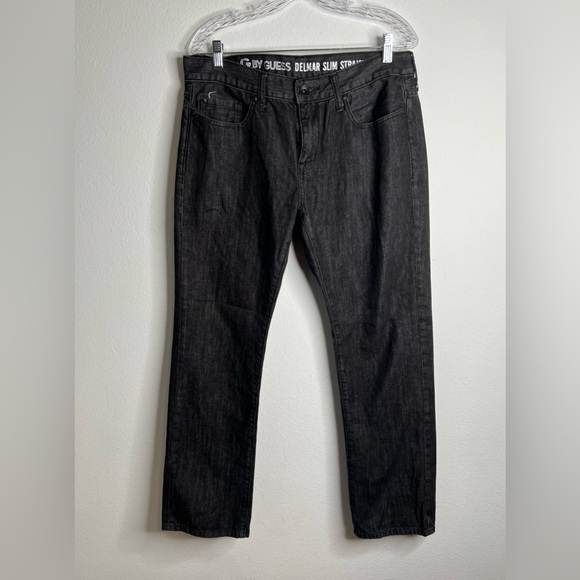 G by GUESS Del Mar Slim Straight Men's Jeans 33X30 Black - Picture 1 of 8